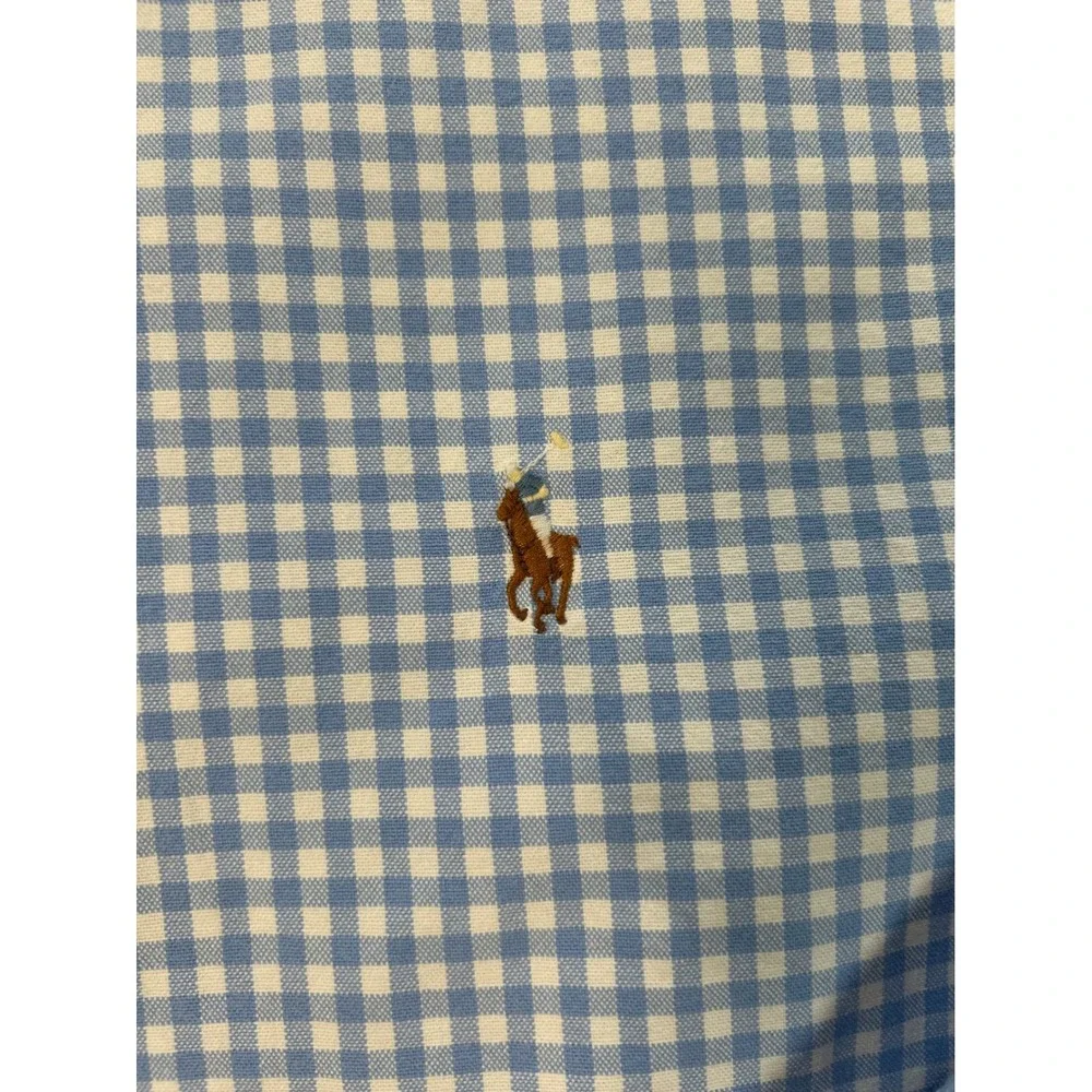Polo Ralph Lauren Mens 3XB Gingham Button Down Shirt Blue Classic Fit Big & Tall